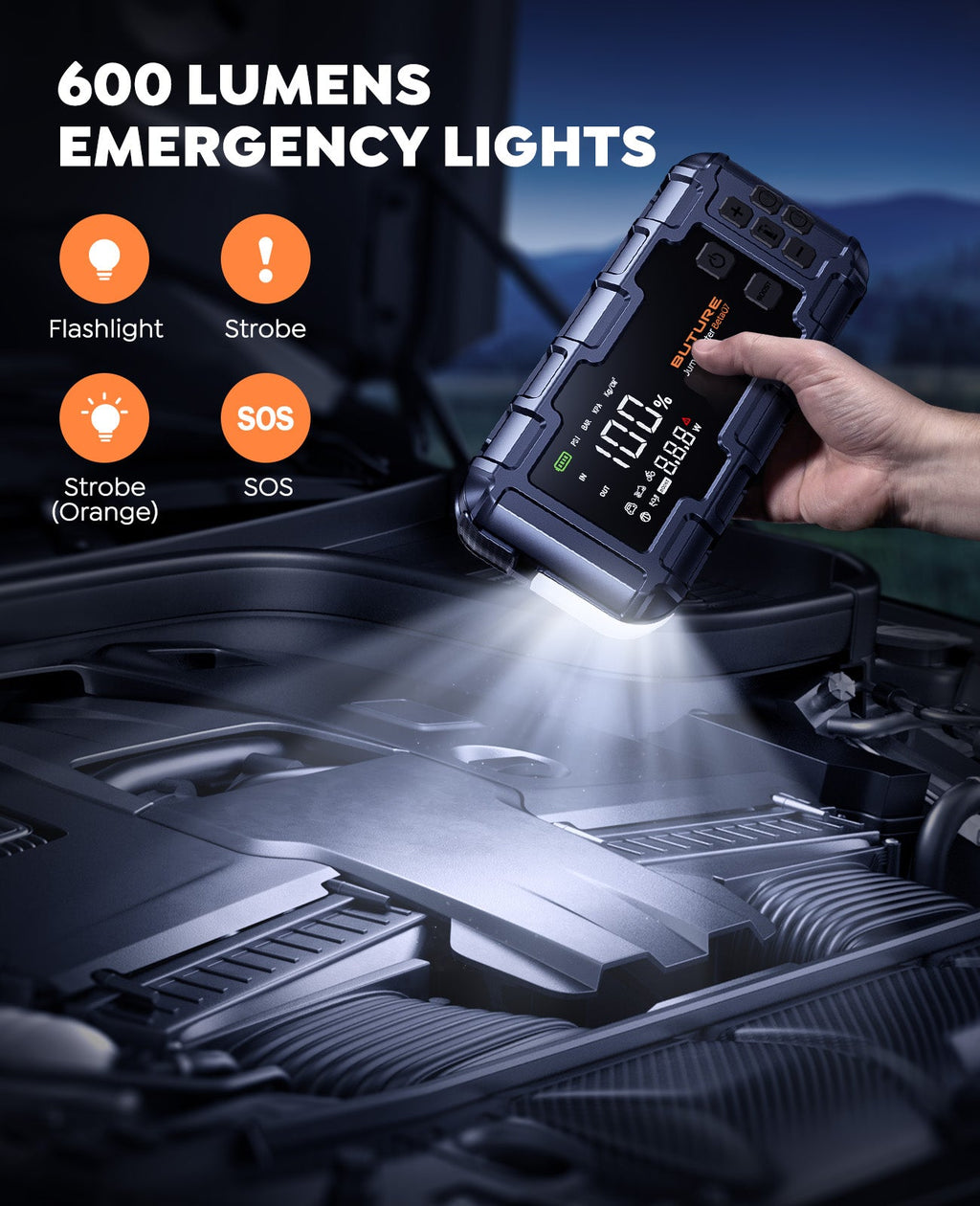 【Top-Rated】Buture Beta07 Car Jump Starter 6000A丨160PSI Smart Inflating, PD45W Fast Charge