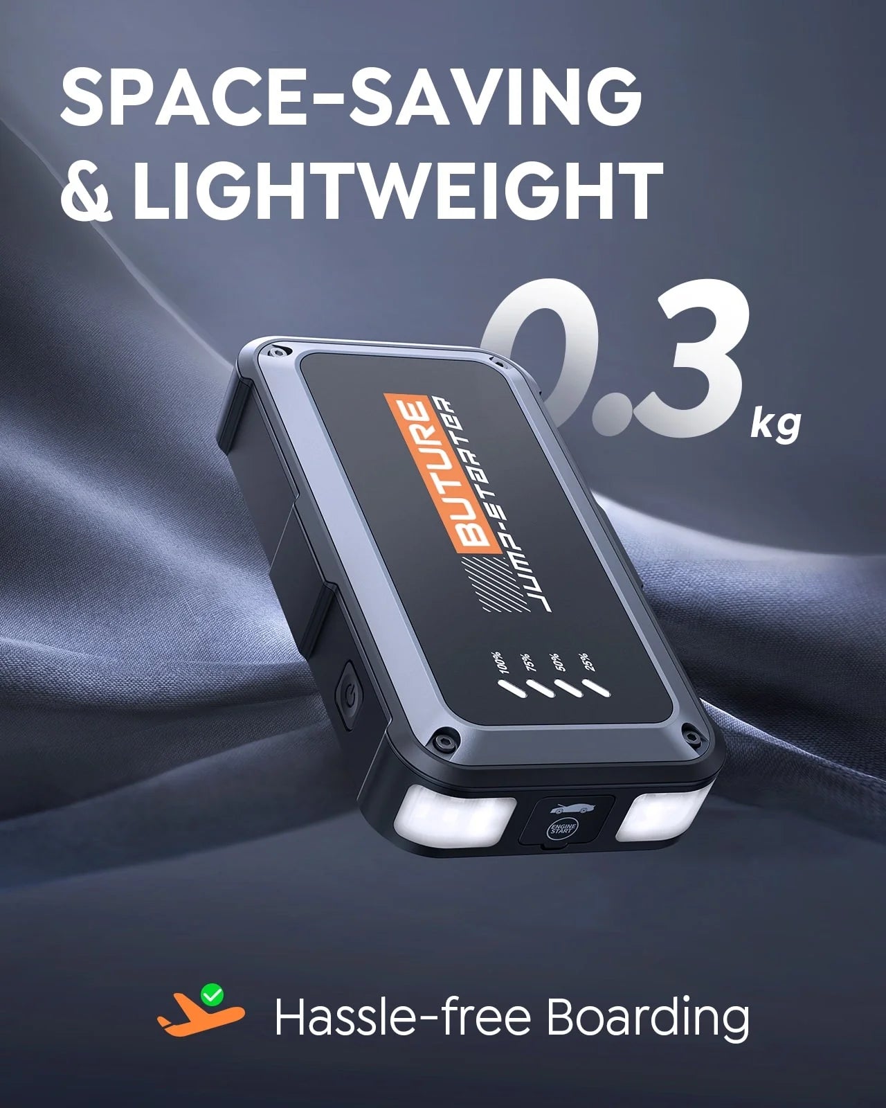 Buture Beta08 Car Jump Starter 3000A丨Compact Size, Air Travel Friendly
