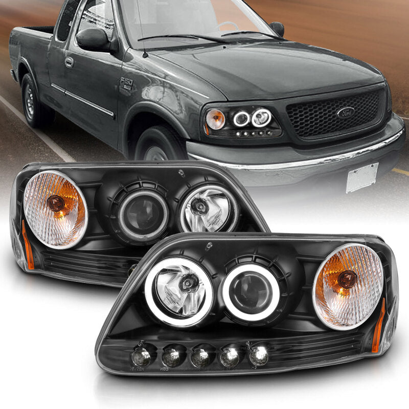 Anzo 1997-2003 Ford F-150 Projector Headlights w/ Halo Black (CCFL)