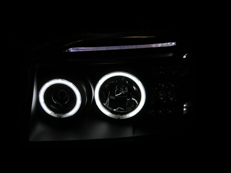 Anzo 2001-2004 Nissan Frontier Projector Headlights w/ Halo Black (CCFL)
