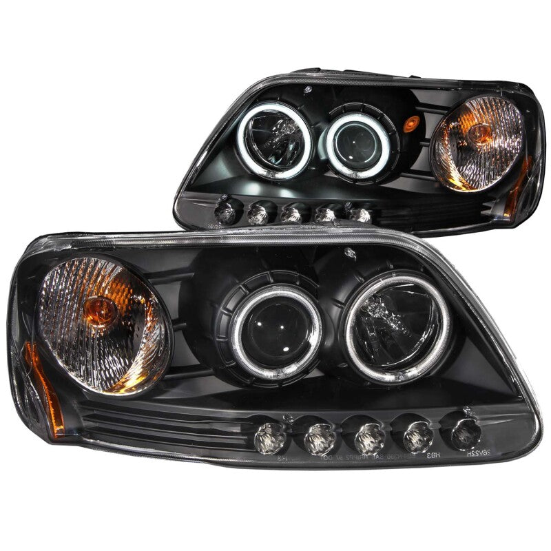 Anzo 1997-2003 Ford F-150 Projector Headlights w/ Halo Black (CCFL)