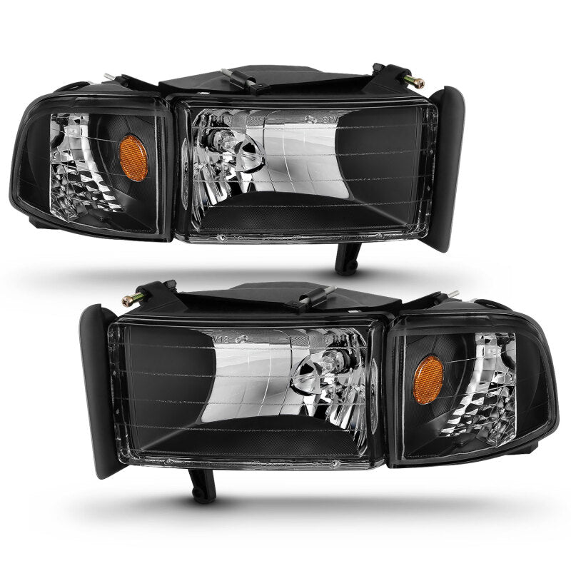 Anzo Black Crystal Headlights 1994-2001 Dodge Ram 1500