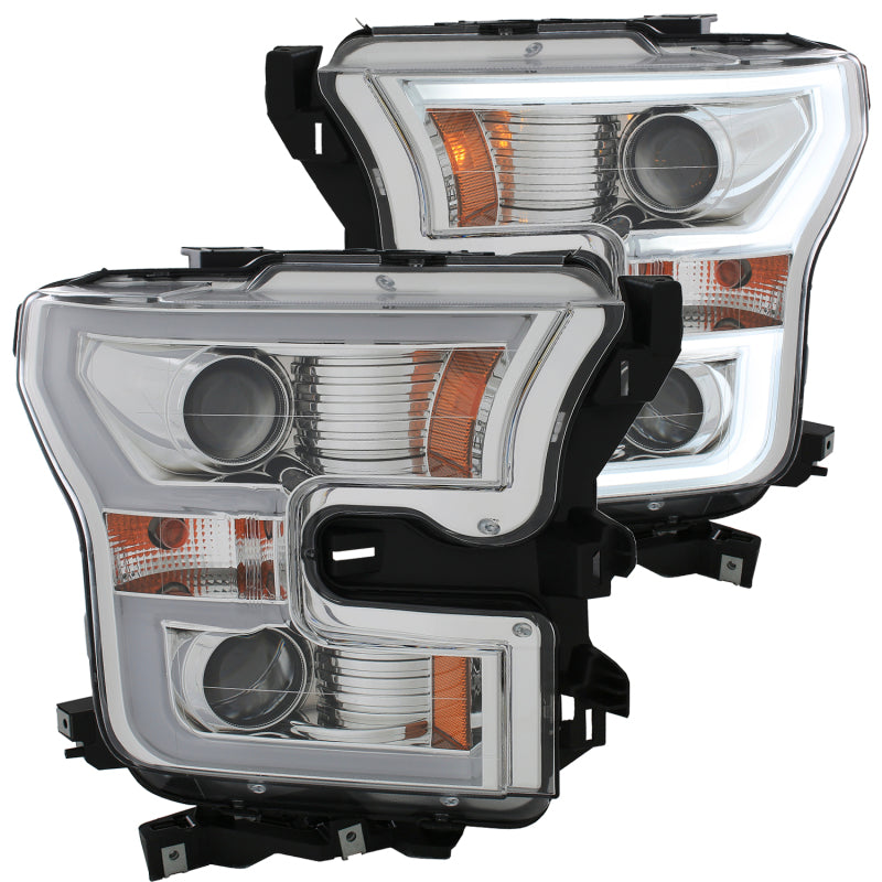 Anzo 2015-2016 Ford F-150 Projector Headlights w/ Plank Style Design Chrome