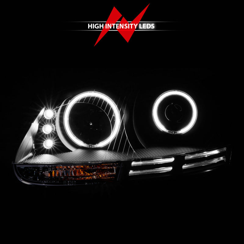 Anzo 2006-2009 Volkswagen Rabbit Projector Headlights w/ Halo Black (CCFL)
