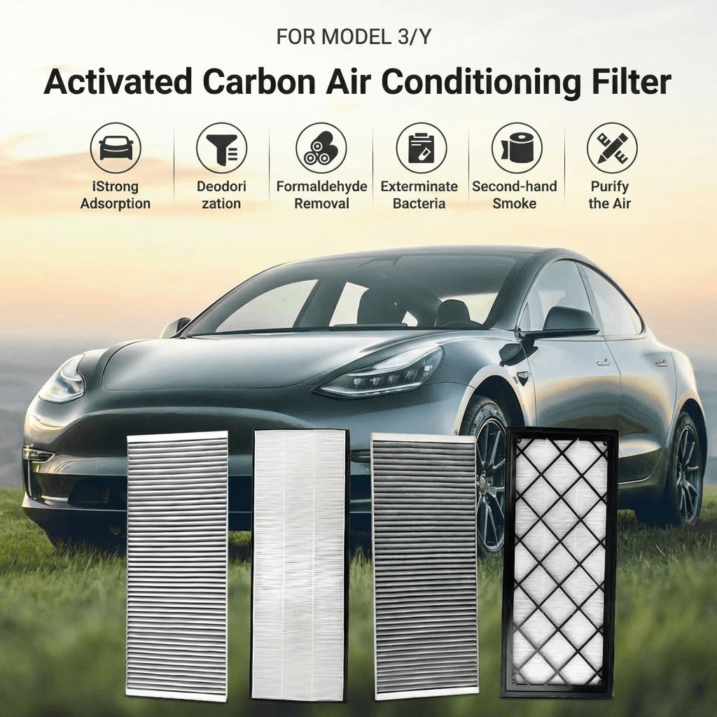 Complete HEPA Cabin Air Filter Set for Model Y | Upper & Lower 4-Pack/ Internal & External 6-Pack