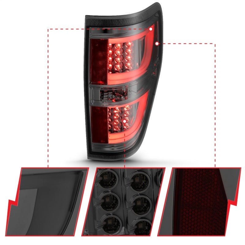 Anzo 2009-2013 Ford F-150 LED Taillights Smoke