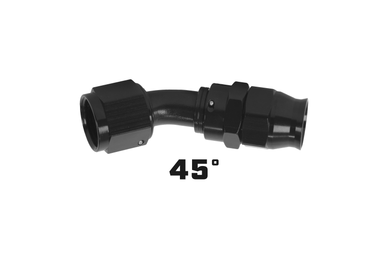 Aeromotive PTFE Hose End - AN-06 - 45 Deg - Black Anodized 15351