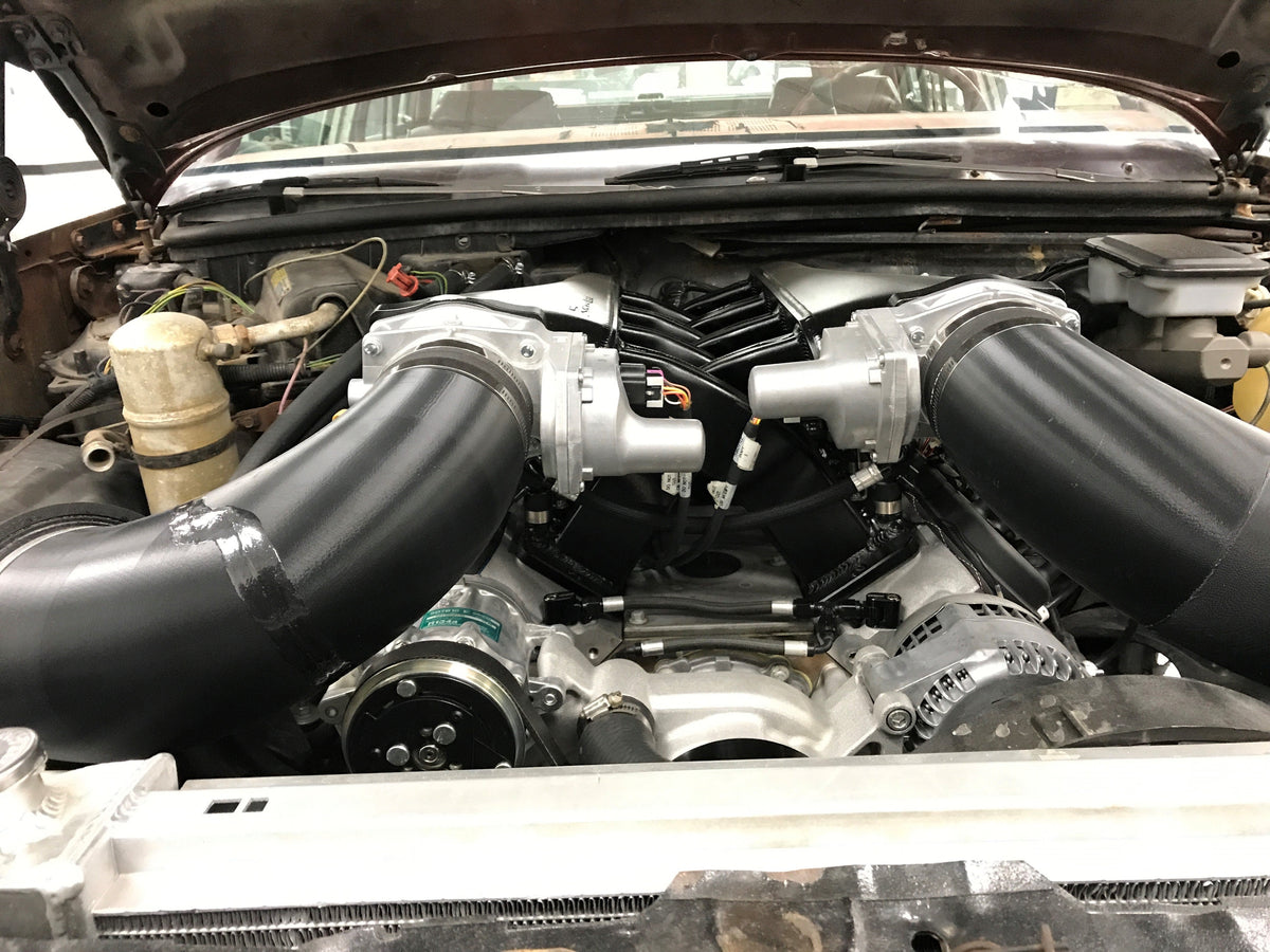 Sniper EFI Fabricated Intake Manifold Dual Plenum 102mm GM LS3/L92, and Fuel Rail Kit - Black