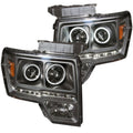 Anzo 2009-2014 Ford F-150 Projector Headlights w/ Halo Black (CCFL) G2