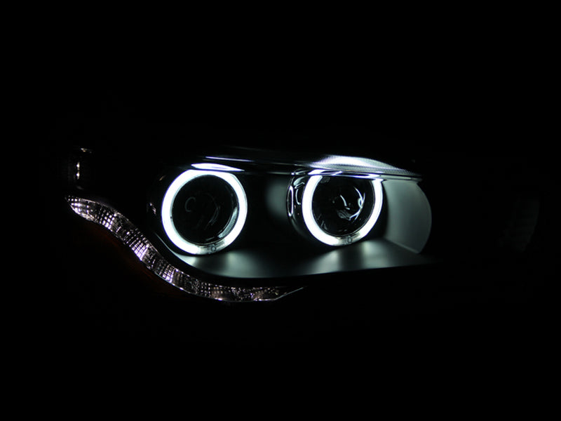 Anzo 2008-2015 Mitsubishi Lancer Projector Headlights w/ Halo Black (CCFL)