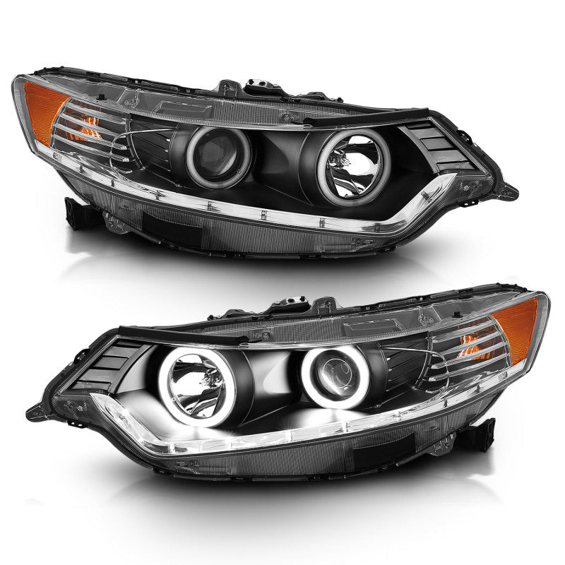 Anzo 2009-2012 Acura Tsx Projector Headlights w/ Halo Black (CCFL)