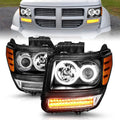 Anzo 2007-2012 Dodge Nitro Projector Headlights w/ Halo Black (CCFL) G2
