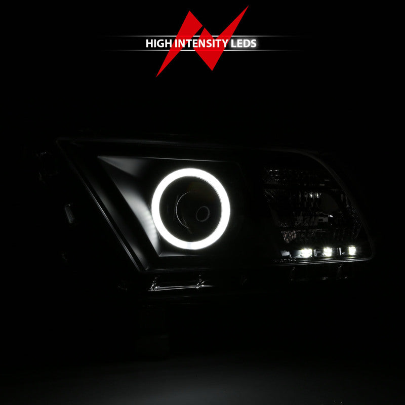 Anzo 2010-2014 Ford Mustang Projector Headlights w/ Halo Black (CCFL)