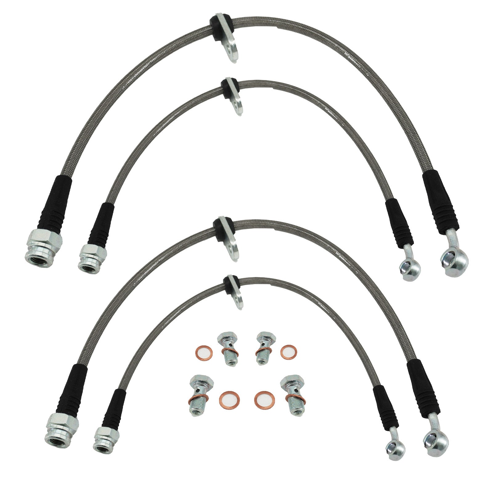 Front & Rear Brake Line Replacement Kit For 96-00 Honda Civic w/rear disc