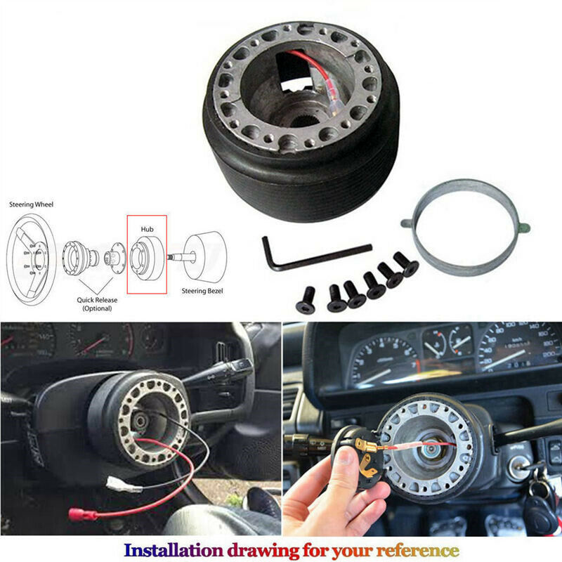 BW Rose Steering Wheel + Hub Adapter Kit For 96-06 Civic Prelude, S2000, Accord, RSX