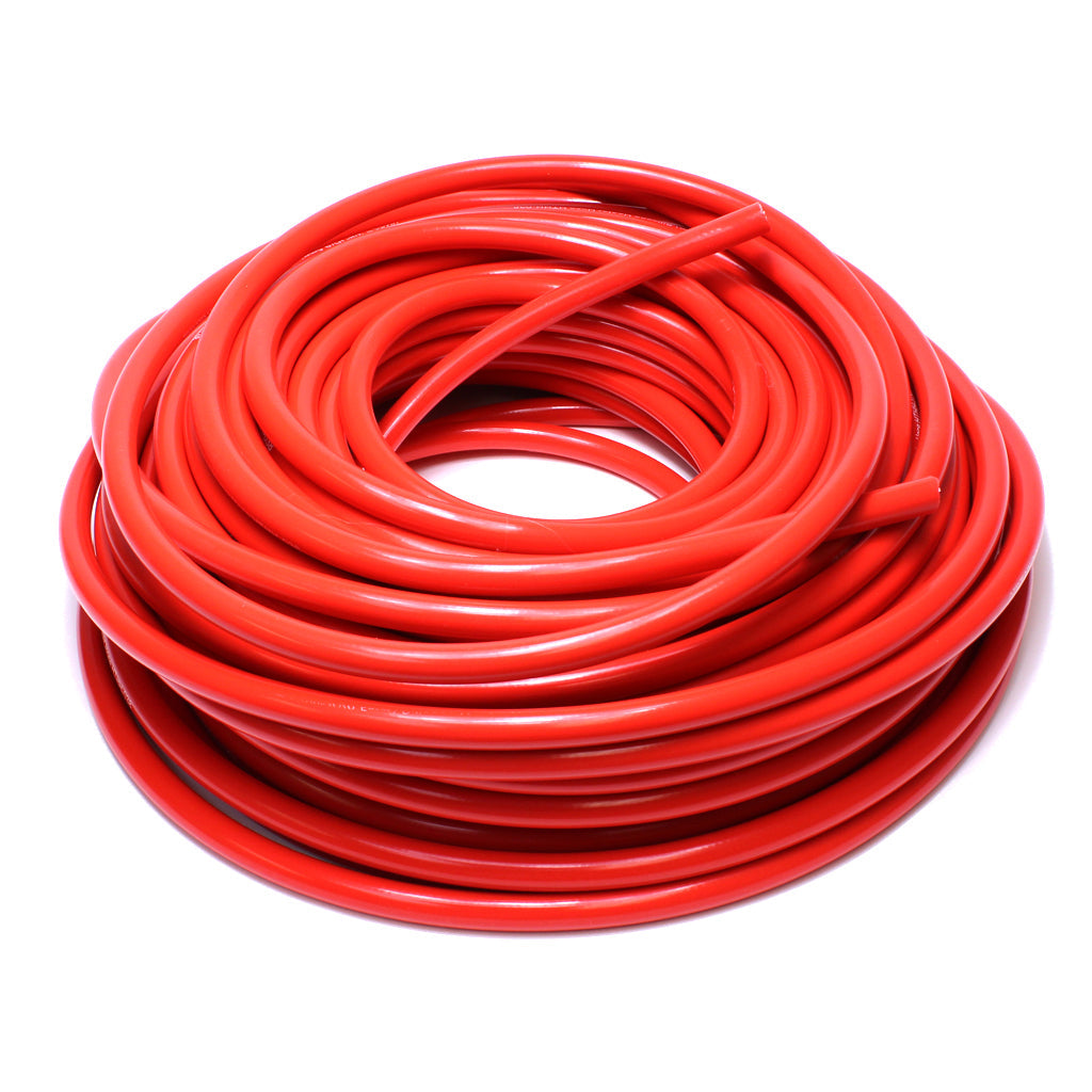 HPS High Temp 1/2" ID (13mm) Reinforced Silicone Heater Hose Red - 25 Feet
