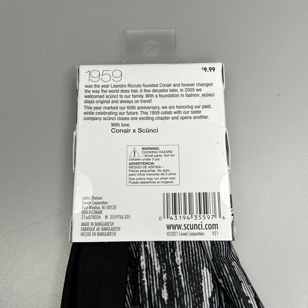 SCUNCI 3-PACK! Multi-Wear Headwraps 1959 Black 2-Pieces (New)