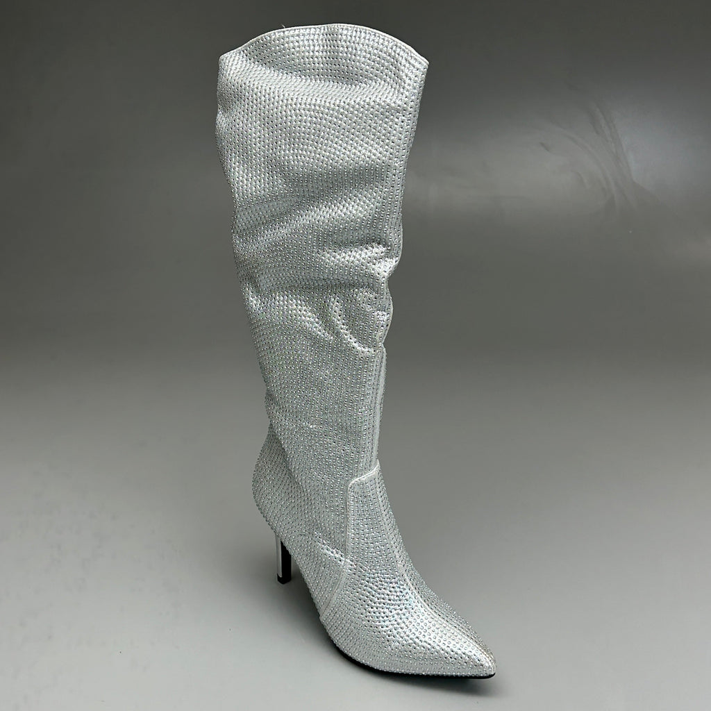 MIA Mackynzie Silver Stone Tall Heeled Boots Sz 8.5M Q100302