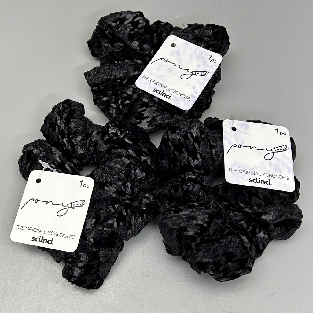 SCUNCI 3-PACK! Black Twister Ulta Ponytail Scrunchie (New)