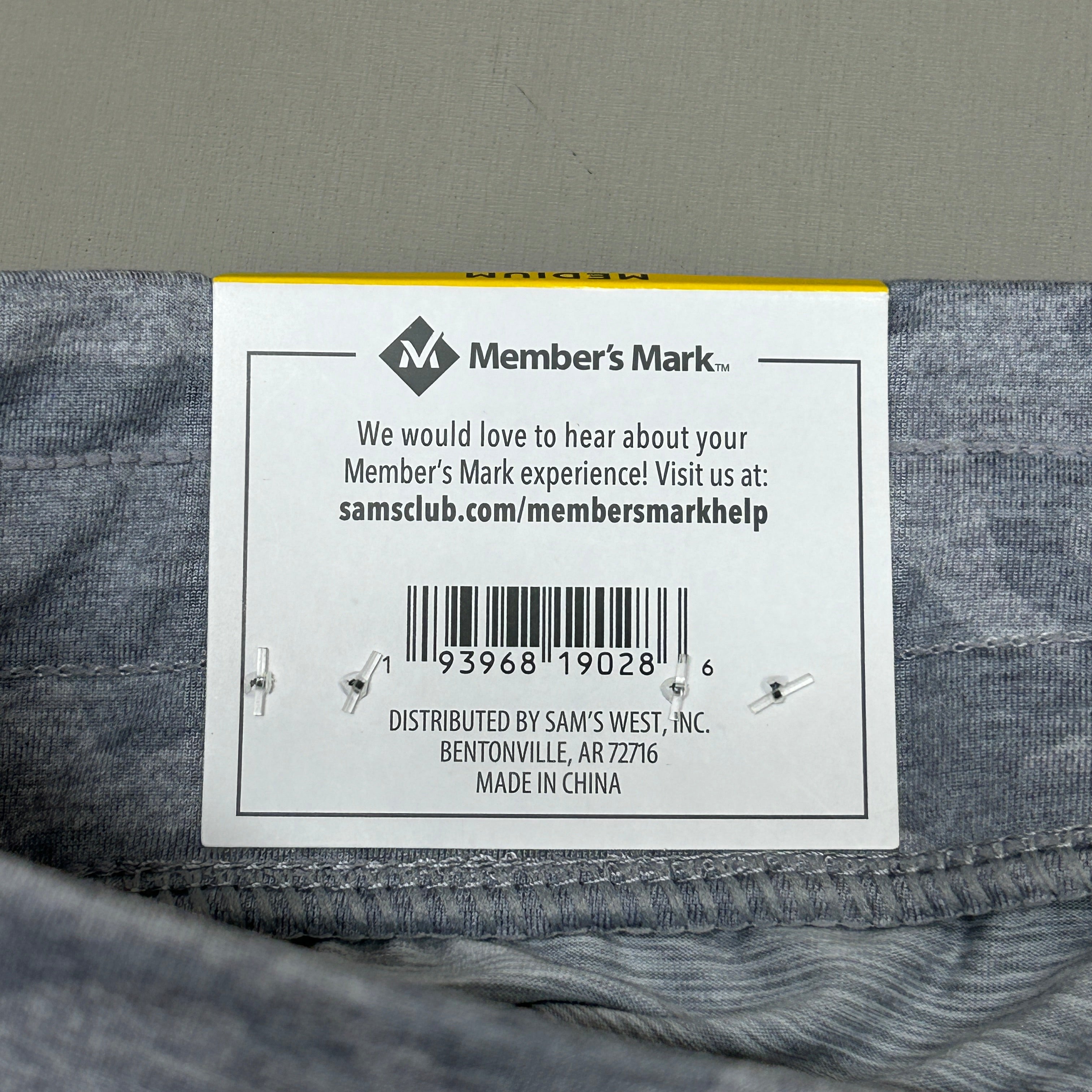 MEMBERS MARK Favorite Straight Leg Soft Pant Light Grey Camo Size Medium (New)