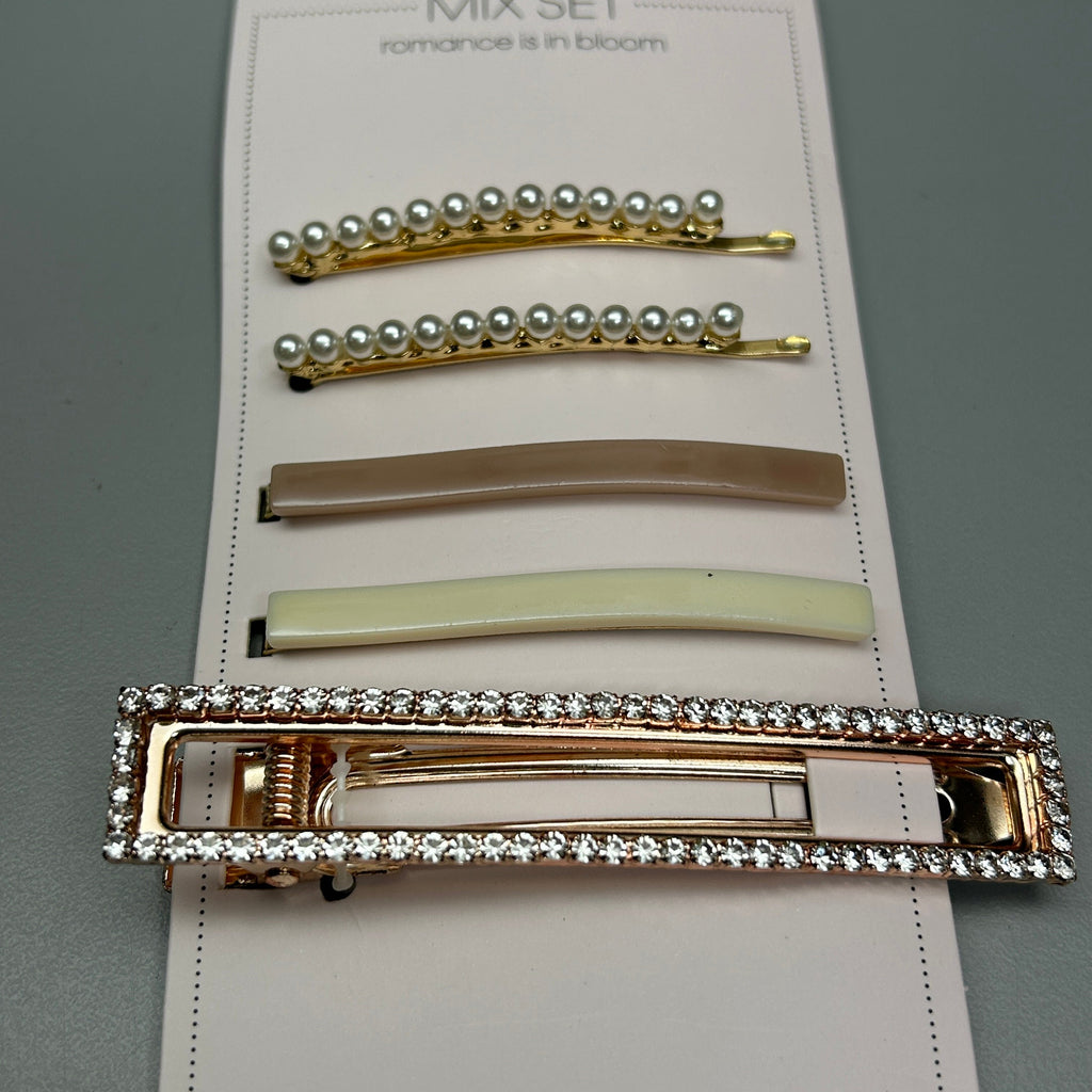 SCUNCI 3-PACK! Romance Is In Bloom Mix Set Bobby Pins 5-Pieces (New)