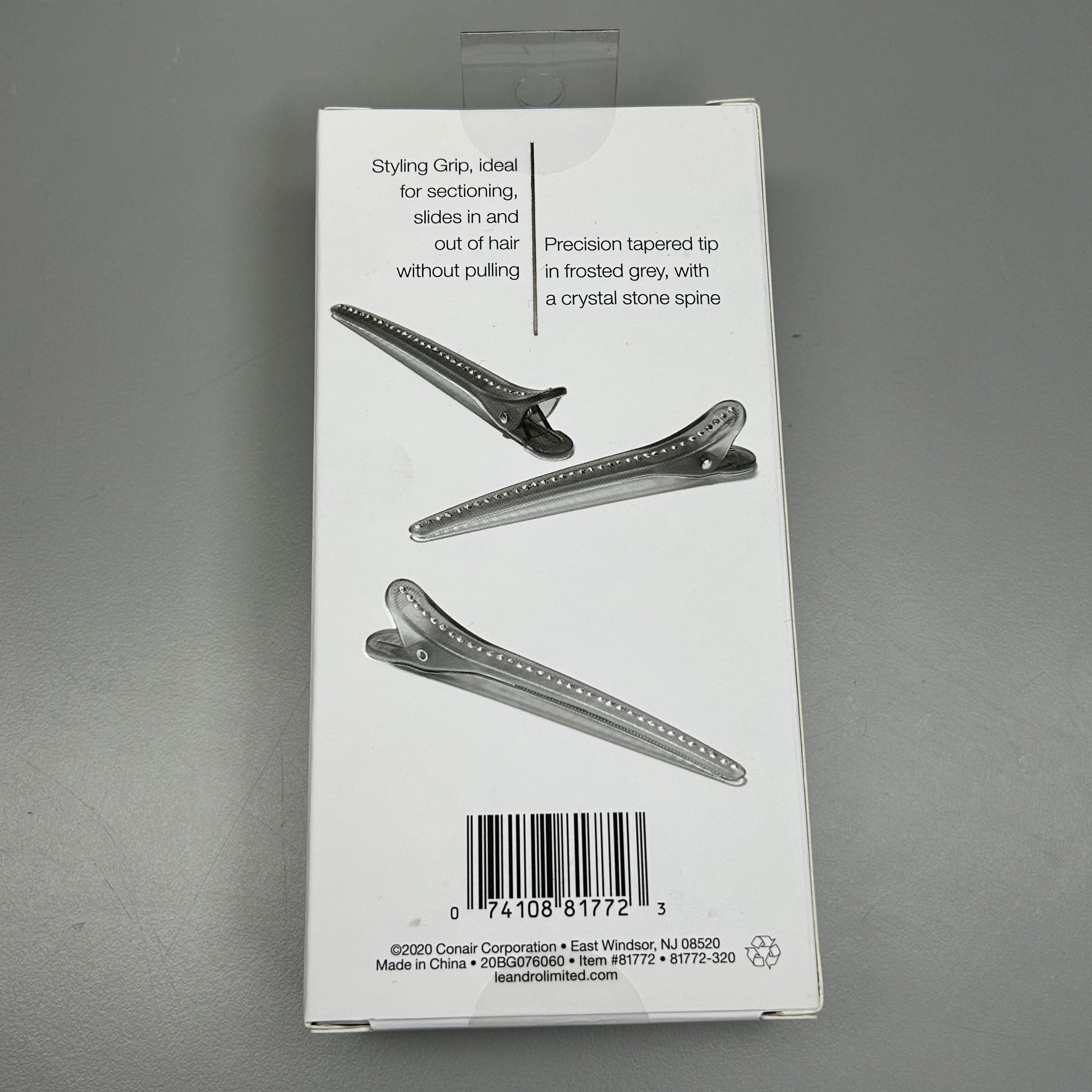 CONAIR 3-PACK! Leandro Limited Crystal Stone Styling Clips 3-Pieces (New)