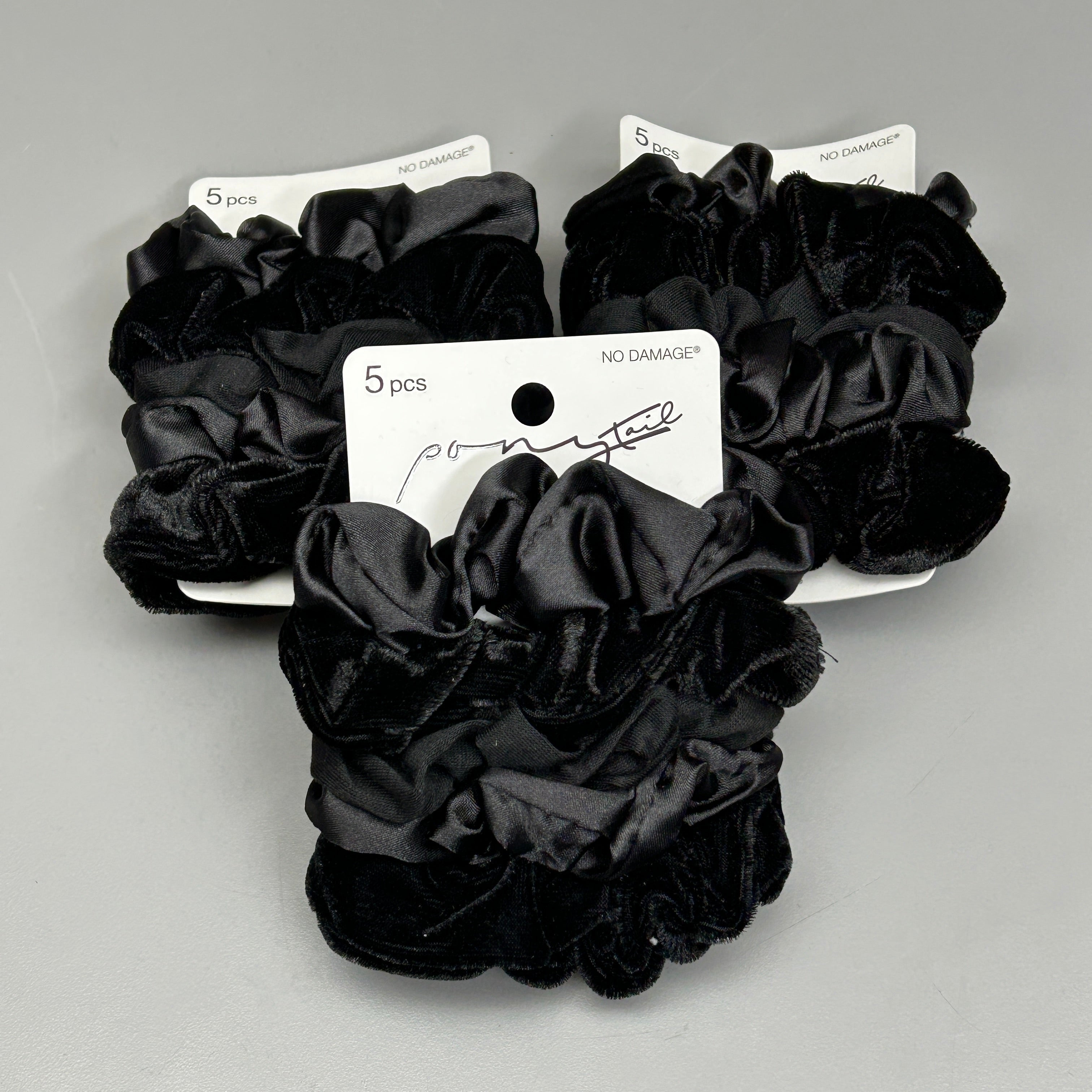 SCUNCI 3-PACK! The Original Scrunchie Black 5-Pieces (New)