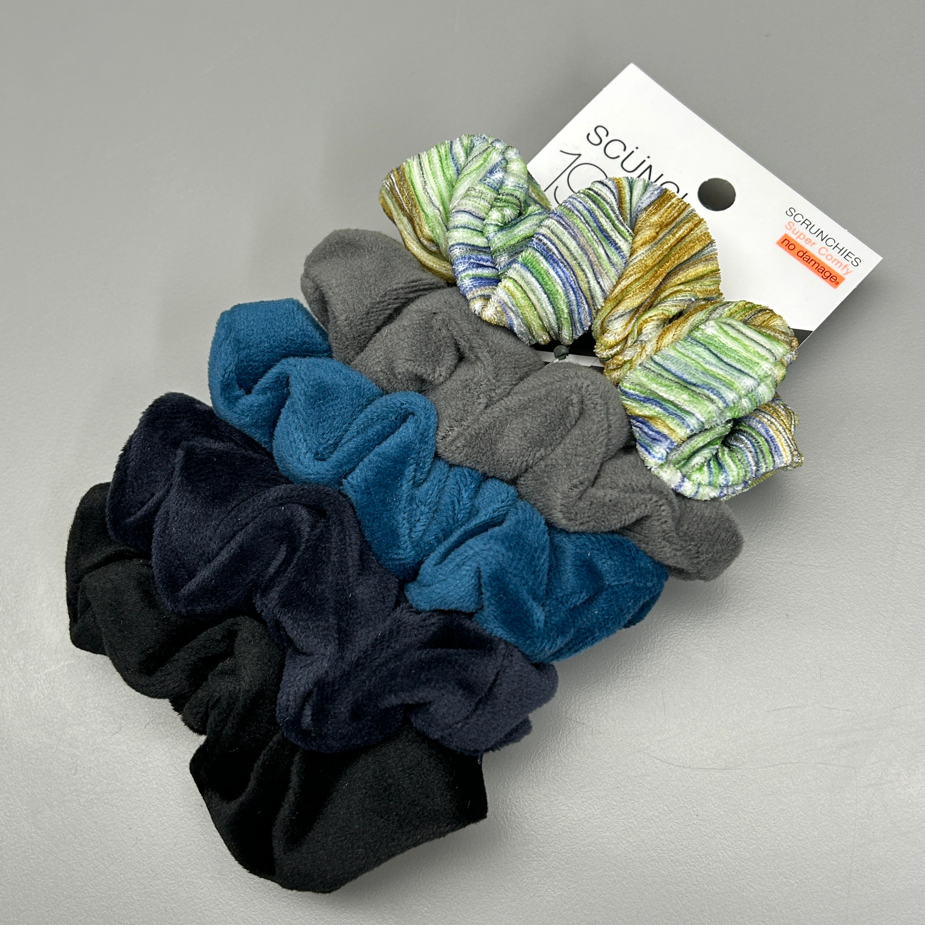 SCUNCI 3-PACK! Scrunchies Super Comfy No Damage 1959 Multicolor 5-Pieces (New)