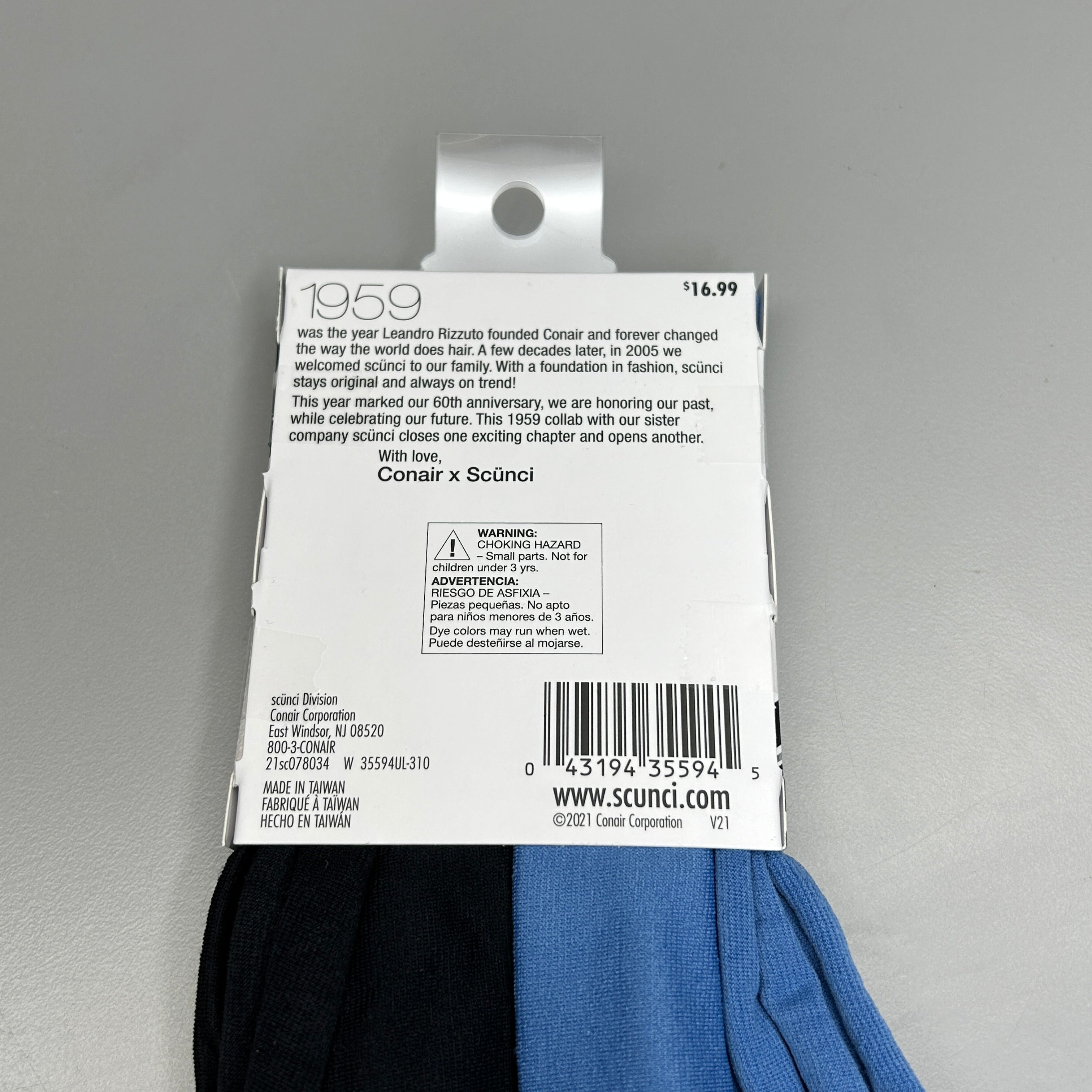 SCUNCI 3-PACK! Super Comfy Headwraps Blue and Black 2-Pieces (New)