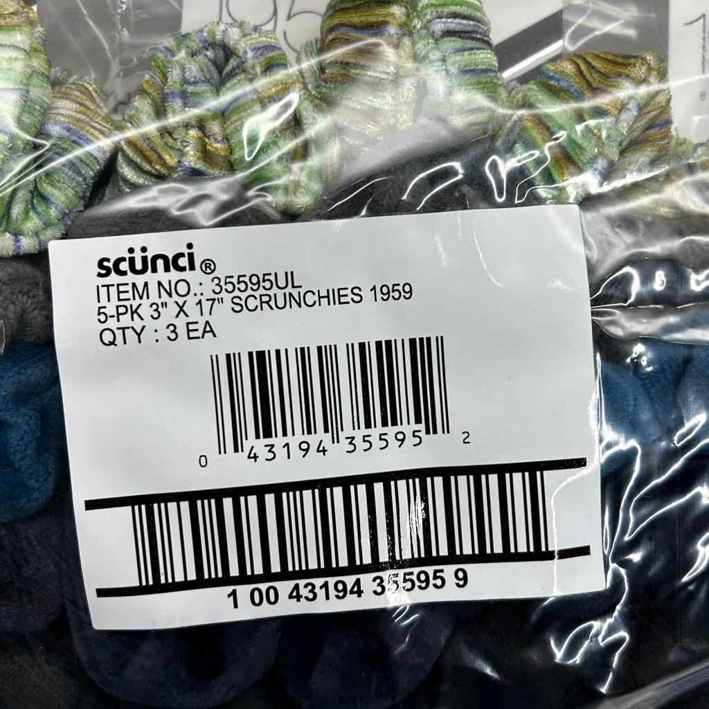 SCUNCI 3-PACK! Scrunchies Super Comfy No Damage 1959 Multicolor 5-Pieces (New)