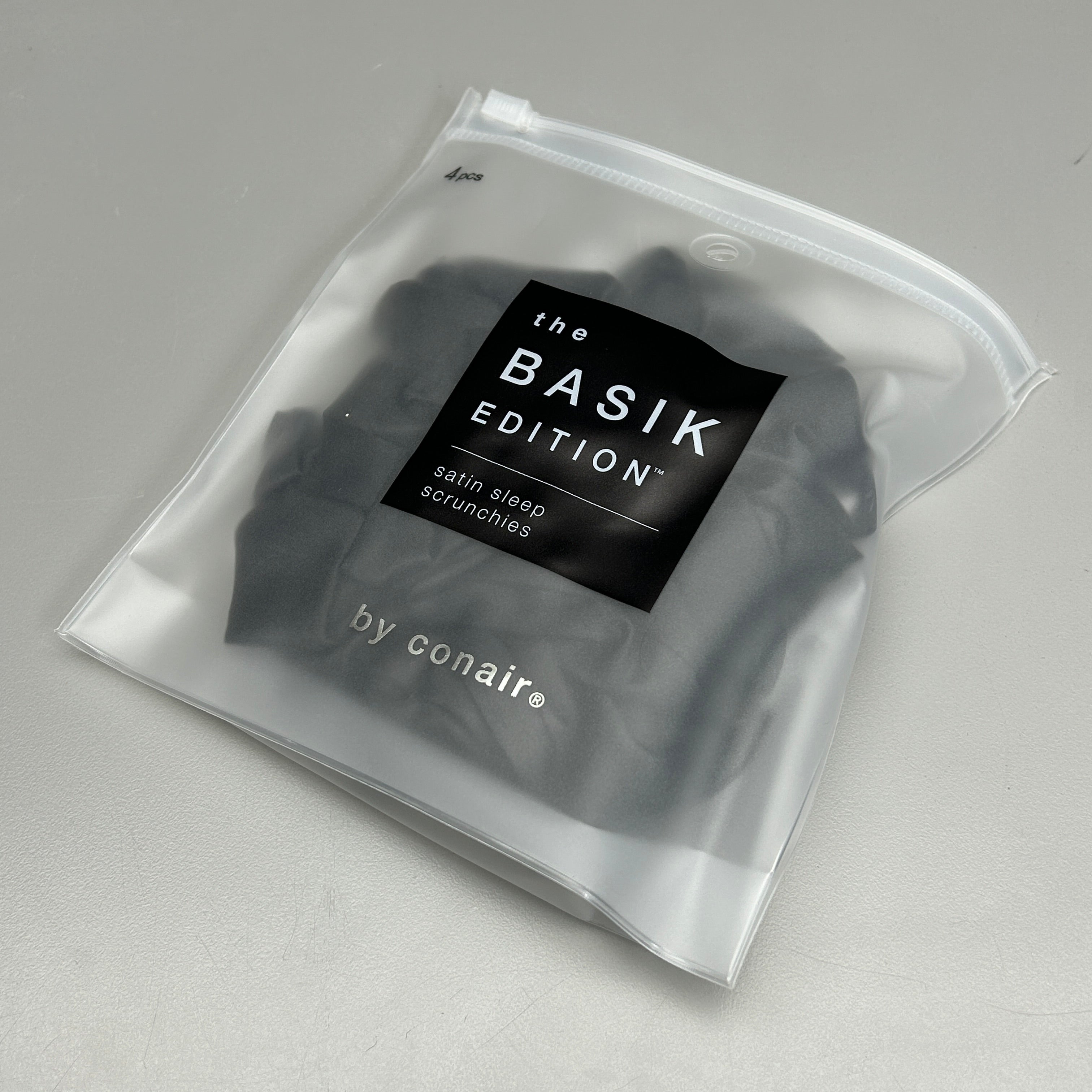 CONAIR 3-PACK! The Basik Edition Satin Sleep Scrunchies Black (New)