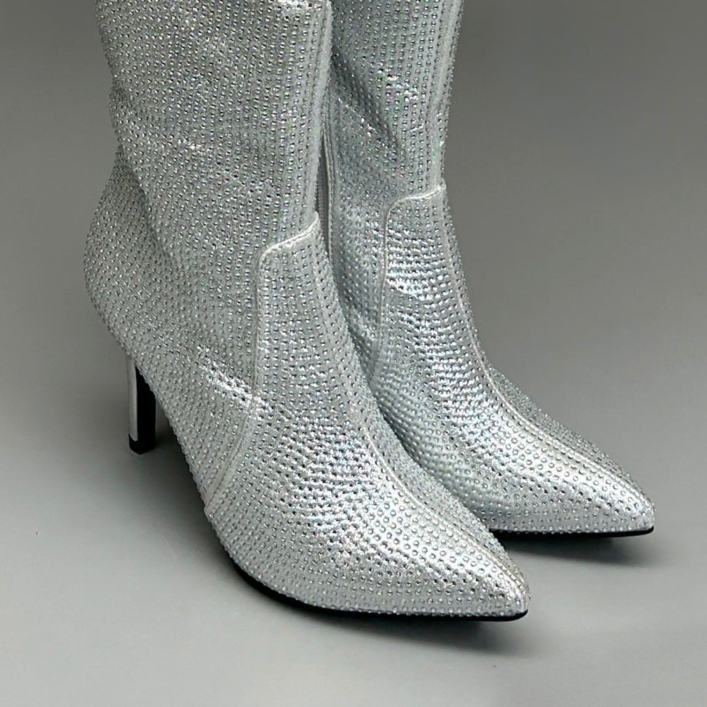 MIA Mackynzie Silver Stone Tall Heeled Boots Sz 7M Q100302