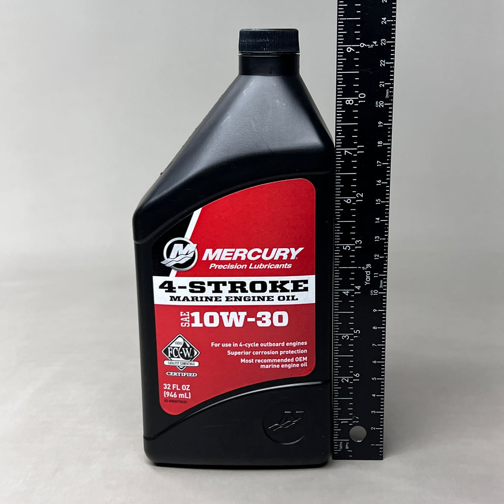 MERCURY (6 PACK) 4-Stroke Marine Engine Oil Sz 32 fl oz 10w-30 92-8M0078625