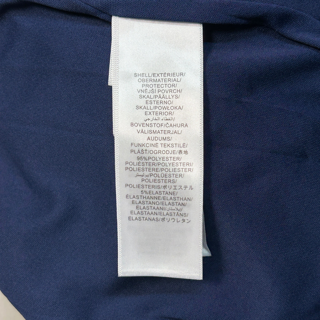 ADRIANNA PAPELL Knit Crepe Pearl Trim Navy Size 8 (New)