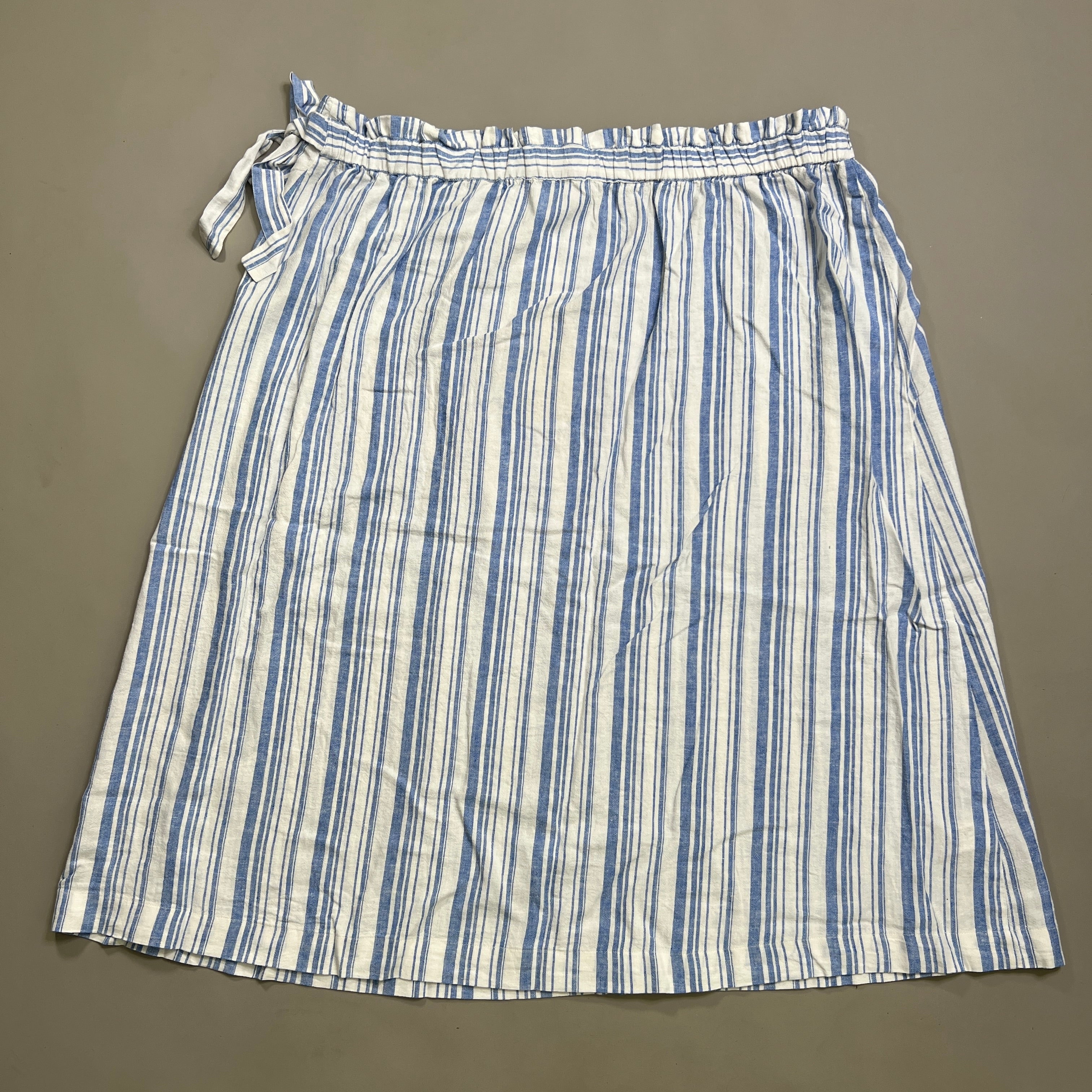 TOMMY BAHAMA Women's Shell Yea Stripe Midi Skirt Turkish Sea Size M (New)
