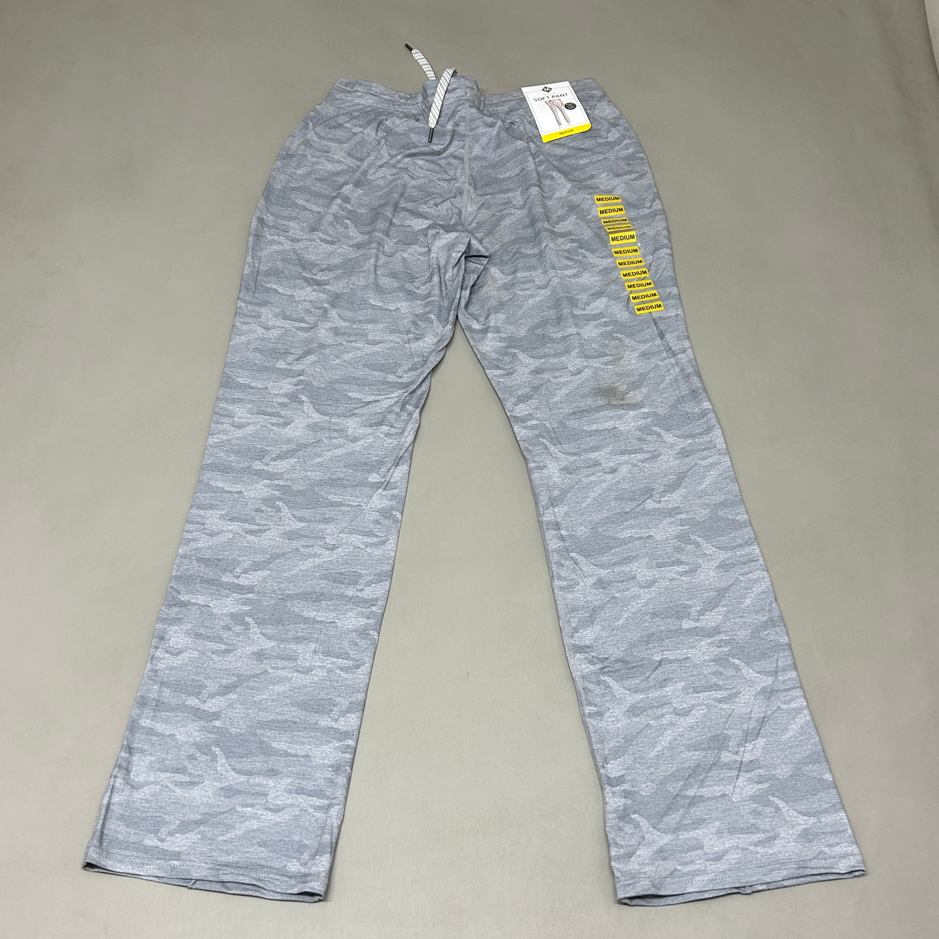 MEMBERS MARK Favorite Straight Leg Soft Pant Light Grey Camo Size Medium (New)