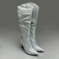 MIA Mackynzie Silver Stone Tall Heeled Boots Sz 6.5M Q100302