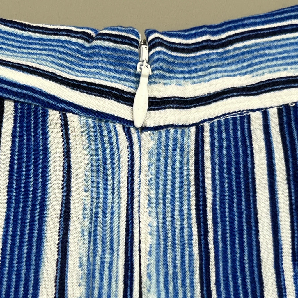 TOMMY BAHAMA Women's Divine Lines Maxi Skirt White Blue Boho Stripe Size 14 (New)
