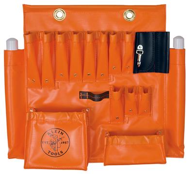 LARGE ORANGE VINYL TOOL APRON