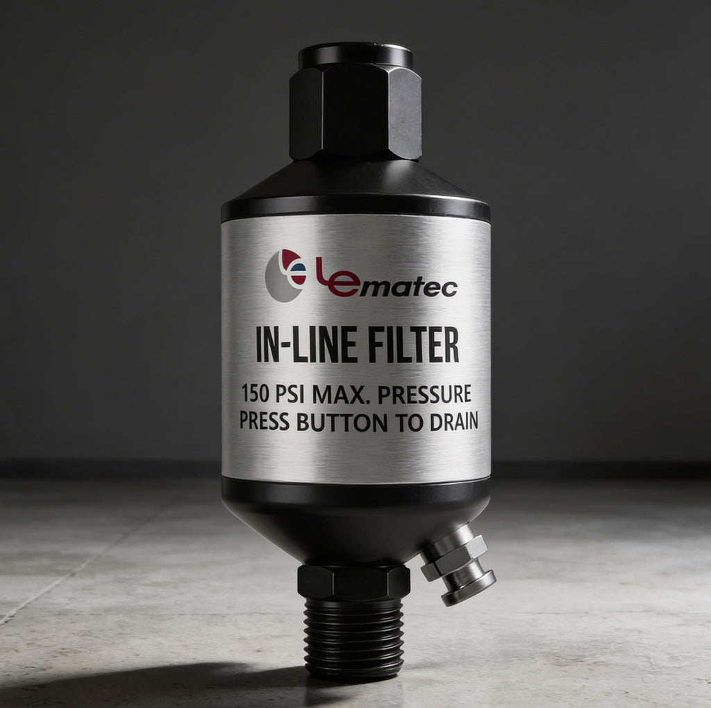 Professional Inline Air Filter System - 150 PSI Aluminum Oil & Water Separator with Drain (AI303)