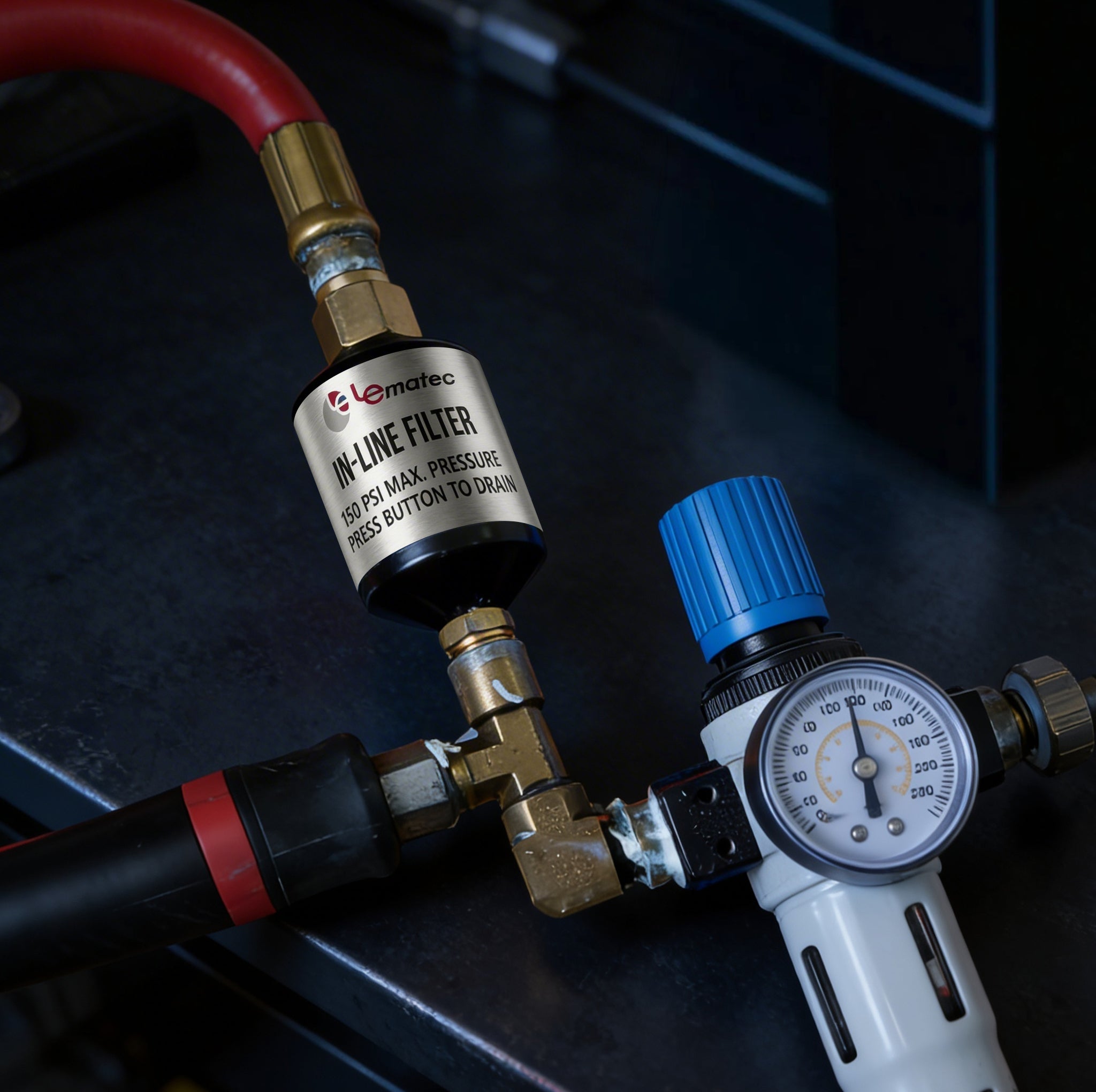 1/4" NPT Air Compressor Water Separator - 150 PSI Professional Filter System (AI303-C1)