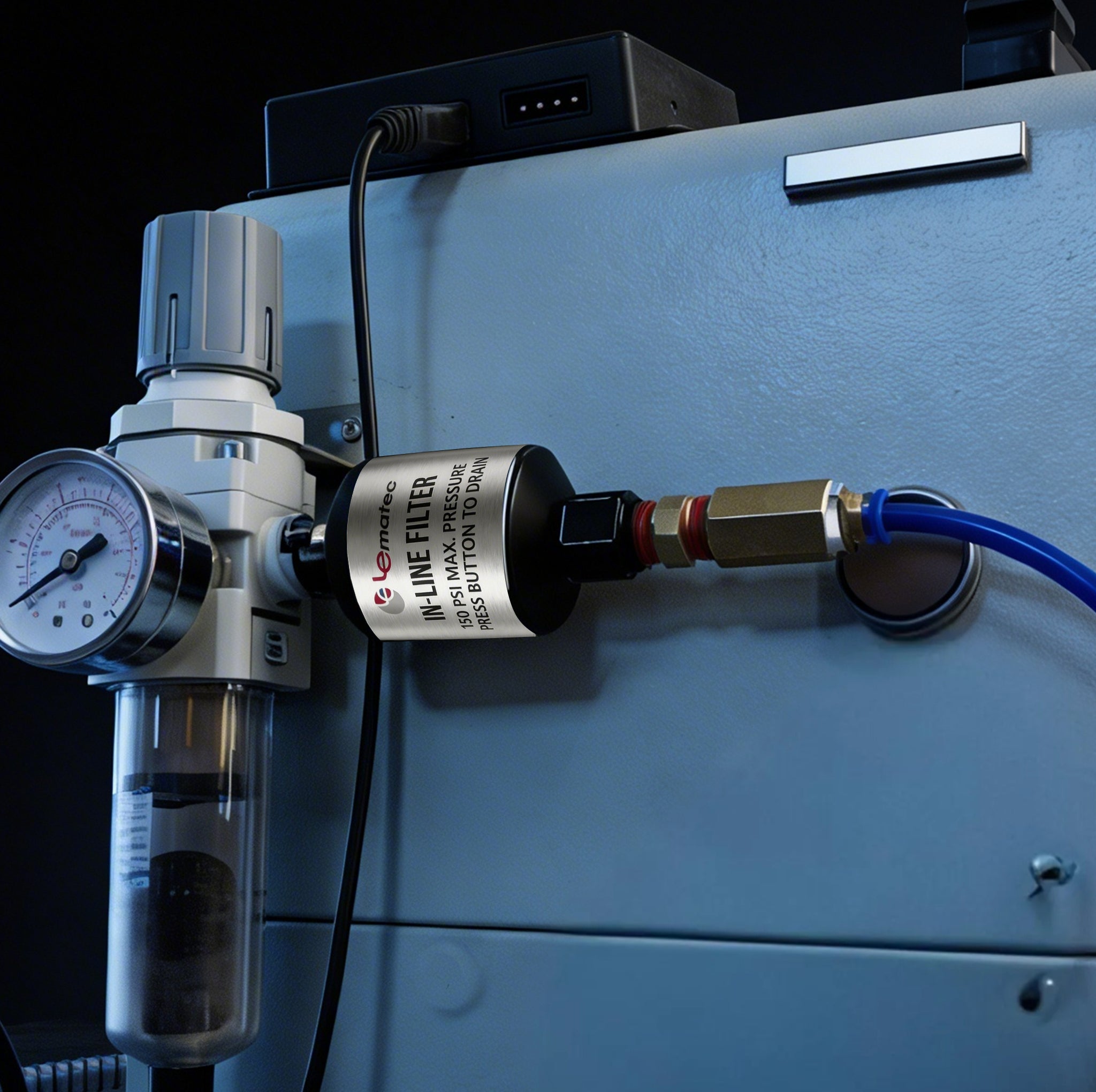 Professional Inline Air Filter System - 150 PSI Aluminum Oil & Water Separator with Drain (AI303)