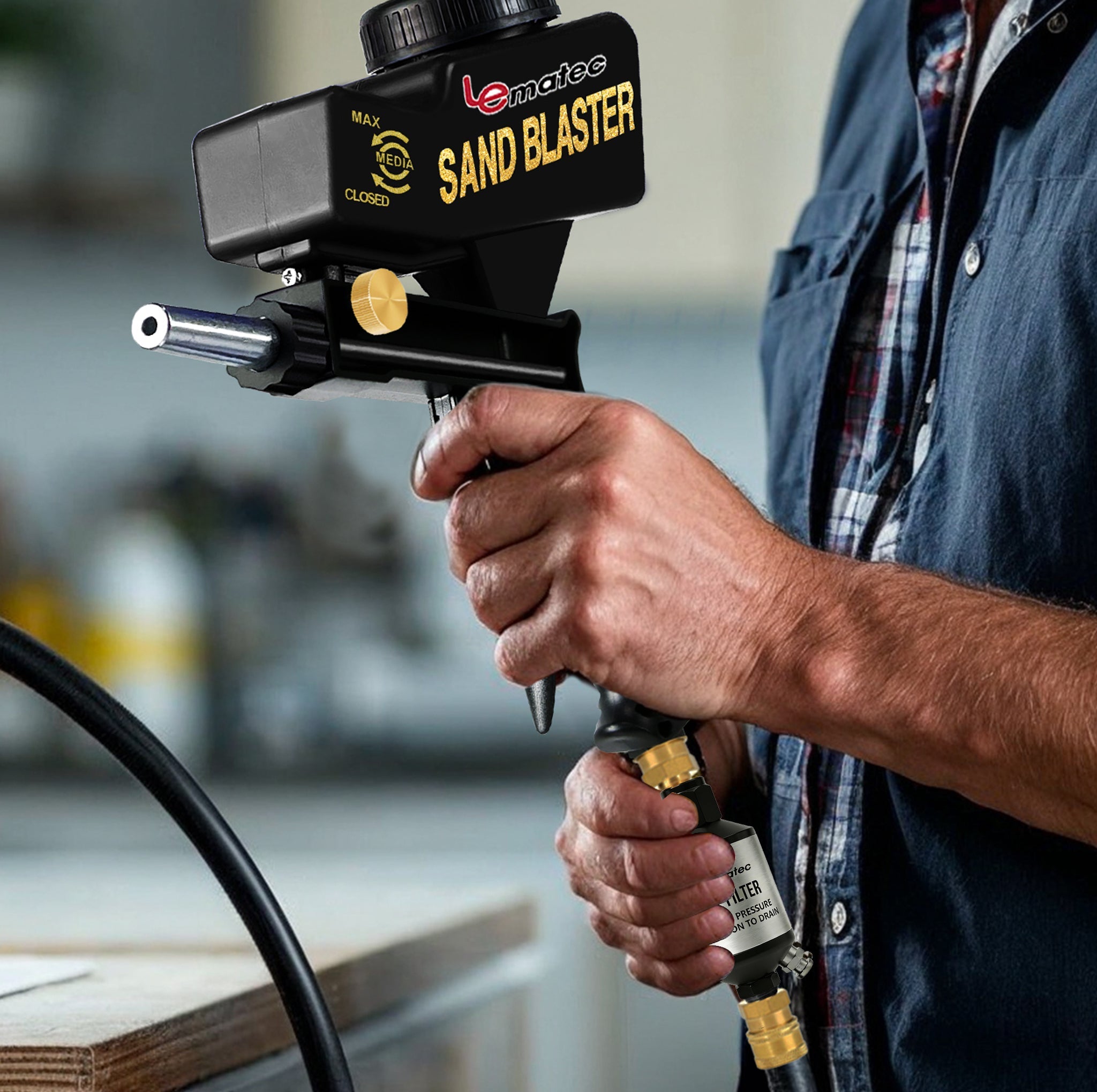 Professional Sandblaster Kit - 150 PSI Multi-Media with Control Valve