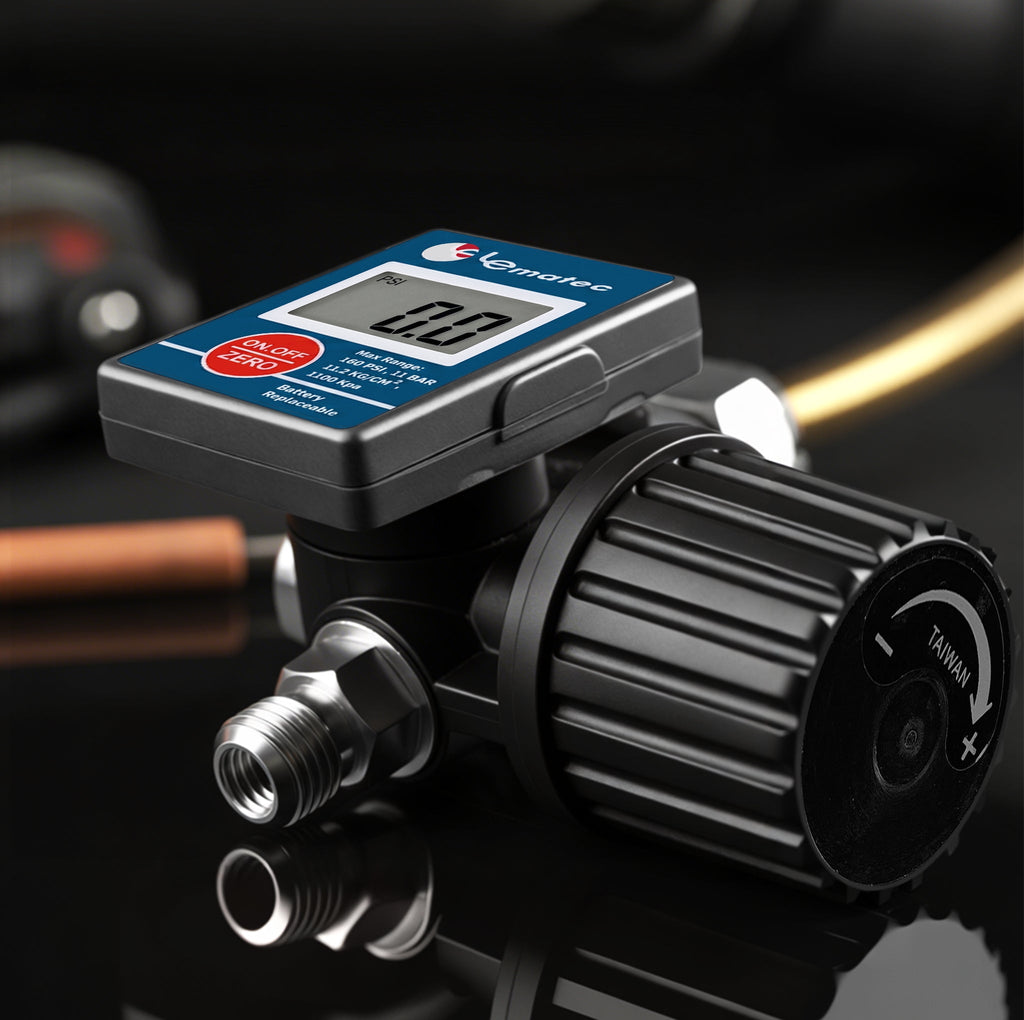 Professional Digital Air Regulator - 160 PSI Diaphragm Control with Multi-Unit Display (DAR02B)