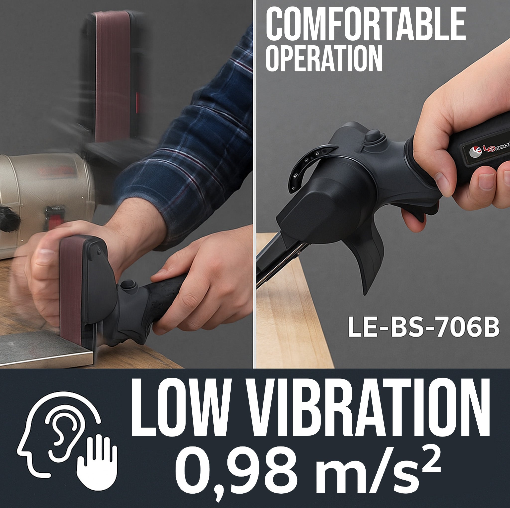 LE-BS-706B Air Belt Sander 1/2" x 13" – Fast Precise Sanding