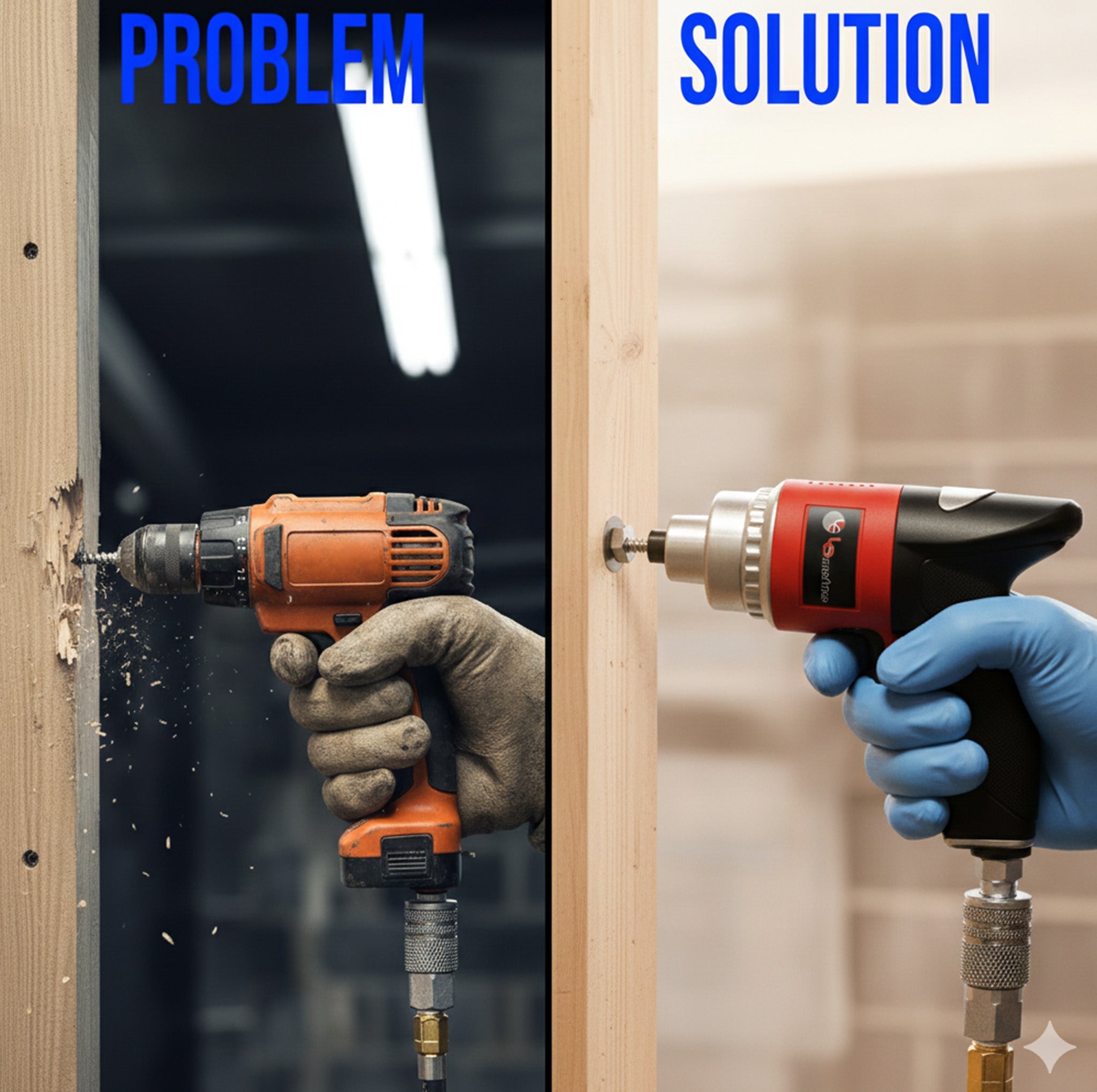 Professional Air Impact Driver - 13000 RPM Twin Hammer with 40 ft-lbs (LE-ID413)