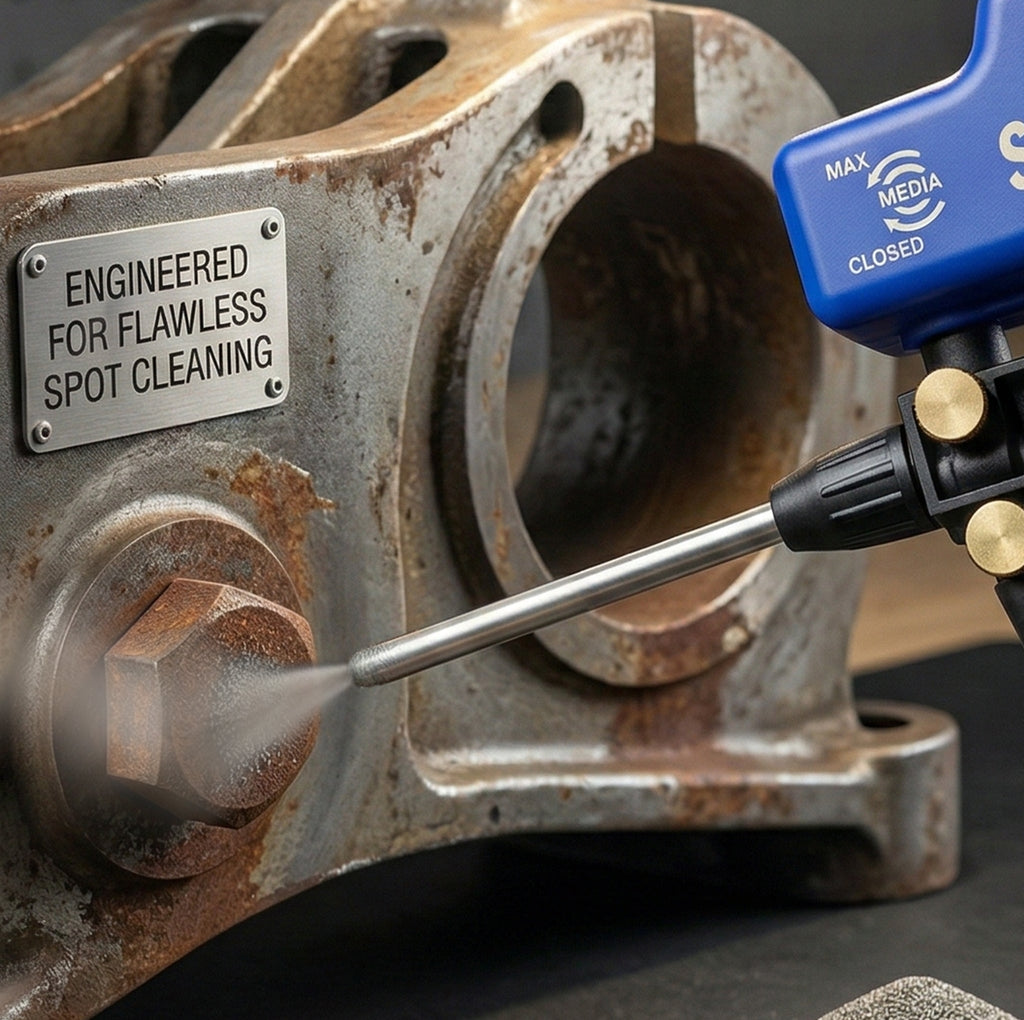 Professional Long Nozzle Attachment - 16.5cm Steel & Aluminum for Precision Blasting