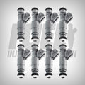 LS1 Stock Injector Set New 0280155931/0280155211