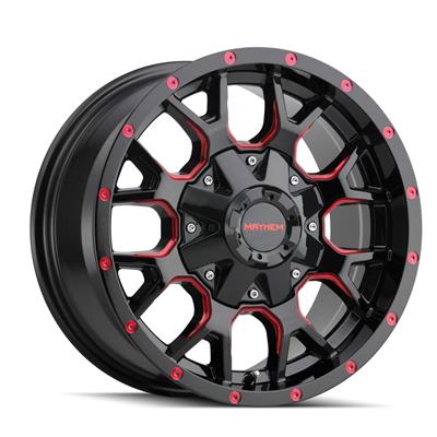 WHEEL ALUM MACHINED BLACK 17X9