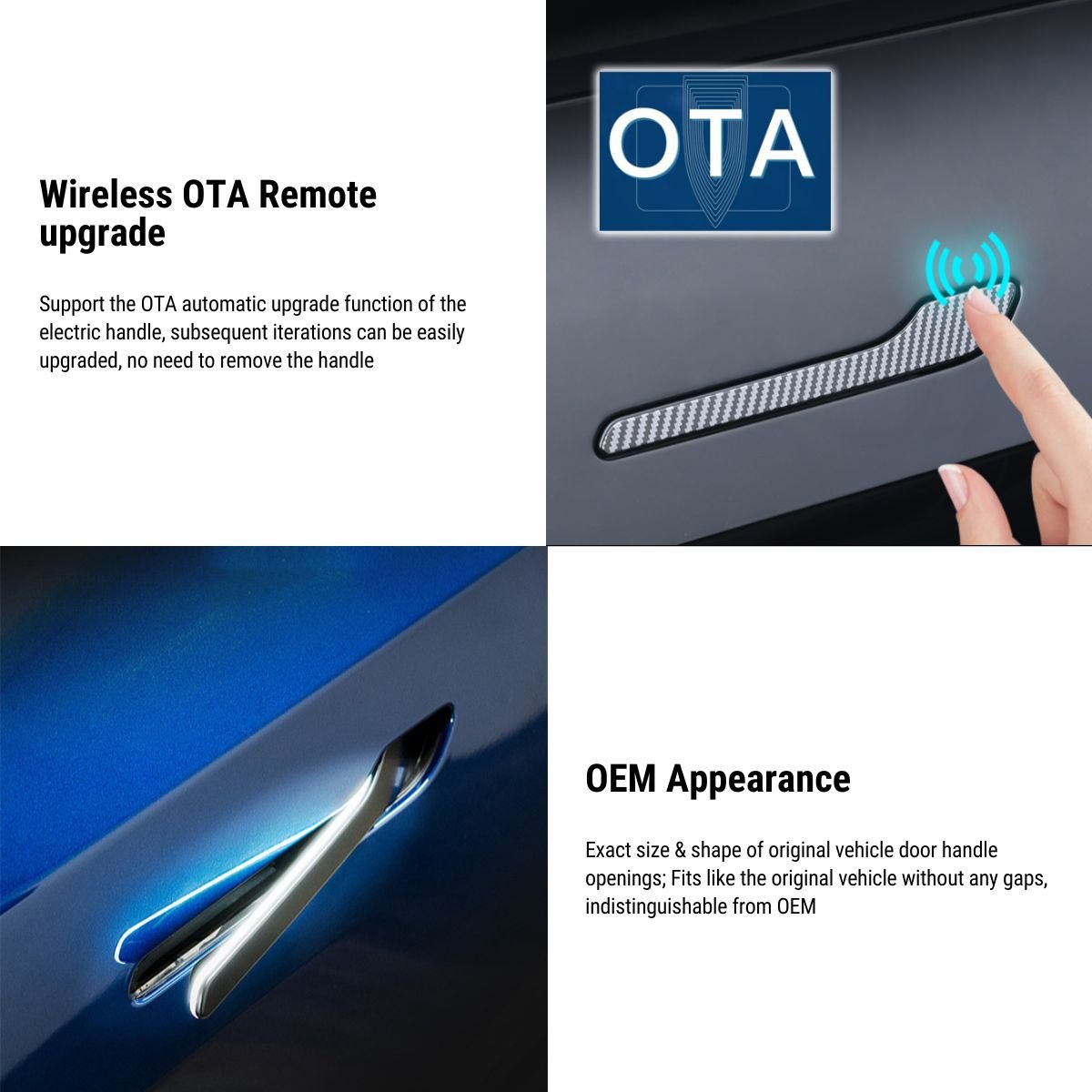 Electric Auto Present Door Handles with LED for Tesla Model 3 / Y (4PCS)